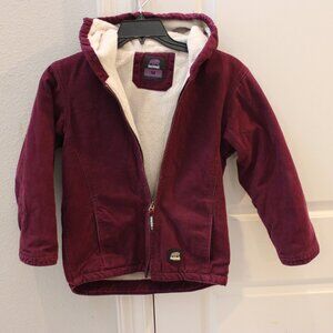 Berne Youth Purple Plum Lined Softstone Duck Hooded Jacket Zip Coat MEDIUM 10-12